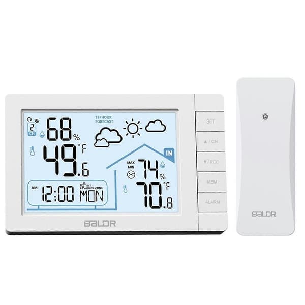 Trådlös väderstation med trådlös sensor DCF radiostyrd klocka Inomhus/Utomhus Termometer