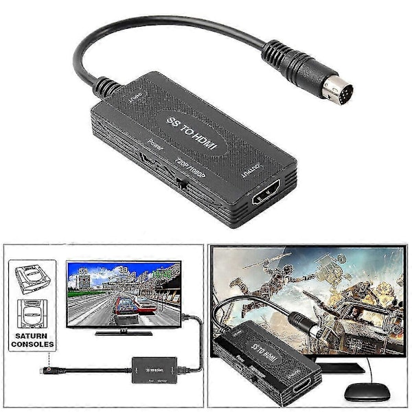 Ss Till Hdmi-omvandlare Hd Display Tv-adapterverktyg För Sega Saturn Spelkonsoler ZDY