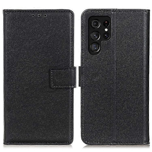 Anti-fald Mobiltelefon Cover Kompatibelt Til Samsung Galaxy S23 Ultra 5G, PU Læder Foldbart Stativ Beskyttende Flip Telefon Wallet Etui Black
