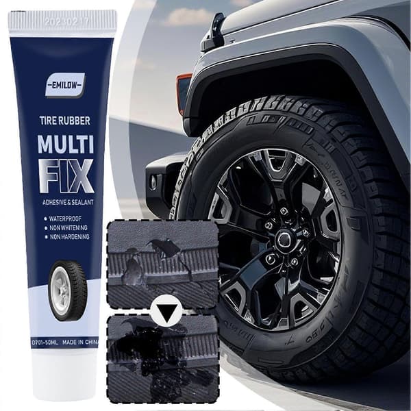 Multi-Fix Dekkgummi Lim for Reparasjon av Dekksprekker, Vanntett Ikke-blekende Limforsegling 2pcs