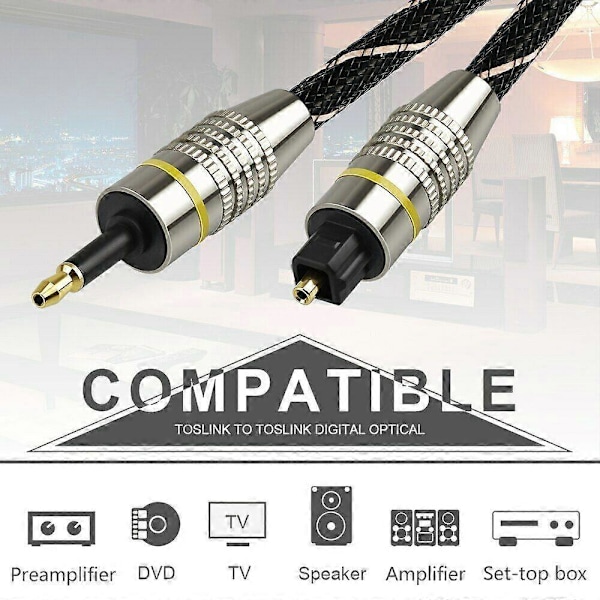 Digitalt ljud Toslink till Mini Toslink-kabel 3,5mm SPDIF Optisk kabel 5M