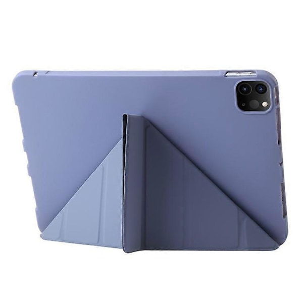 Kompatibel med iPad Pro 13 (2024) Deksel Origami Stativ Auto Sleep / Wake PU Lær+Silikon Nettbrettdeksel Purple