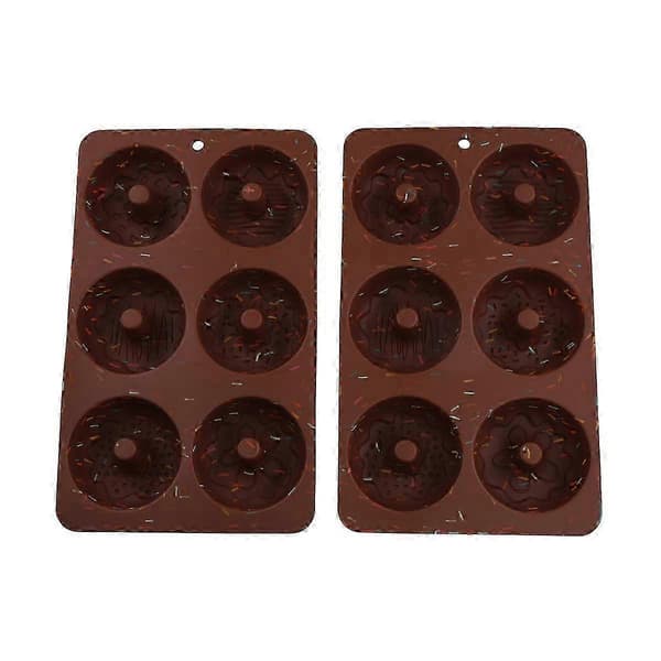 2 stk. 6-rums riflet silikonebageform, non-stick kageform til cupcakes, donuts, muffins