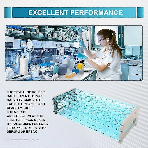 3 st 18mm 50-brunnars förvaringsbricka Laboratorierörställ Teströrställ Centrifugrörställ