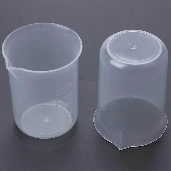 50mL Graderad Bägare Klar Plast Mätkopp för Lab 2 st