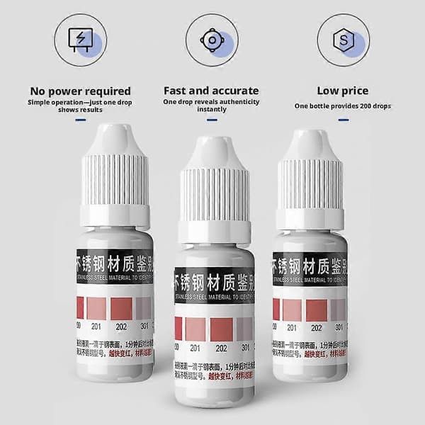 Stainless Steel 304/316 Test Solution - Quality Identification Reagent for Metal Verification 1st