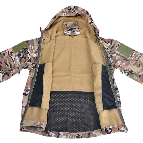 Jaktjackor Mjuk Militär Taktisk Jacka Herr Combat Vattentät Fleece Herr Kläder Multicam Kappa Vindjackor CP-Camouflage 5XL(100-110KG)