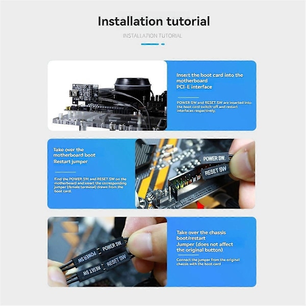 Wifi Dator Strömåterställningsbrytare PCIe Fjärrstartskort för PC Stationär Dator Stöd för A