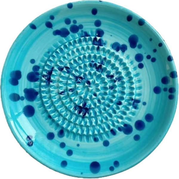 Keramisk Riveplade Splatter Design Hvidløg Ingefær og Ost Rive Skål til Køkken Blue