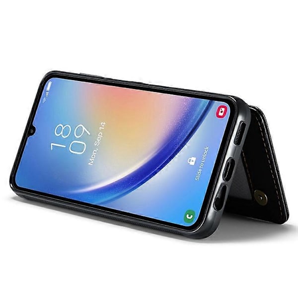 CASEME C22 Serie Kompatibel Med Samsung Galaxy A54 5G Etui RFID Læder+TPU Telefon Cover Black