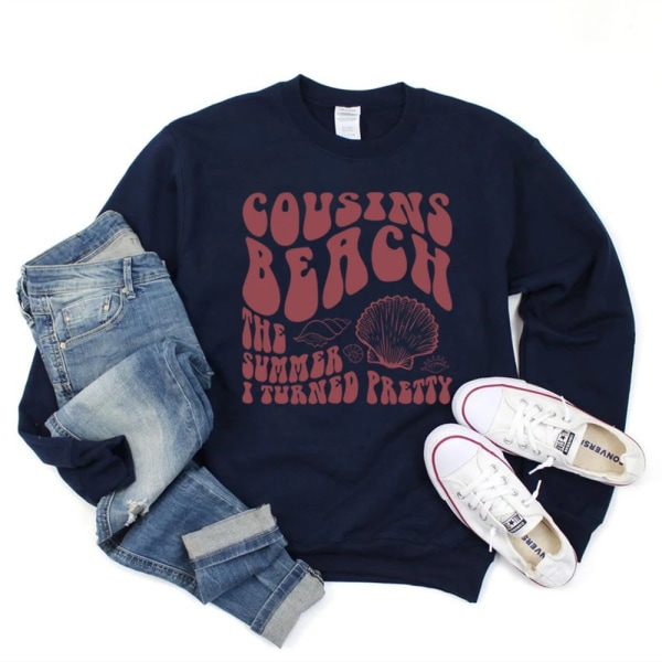 Cousins ​​Beach Sweatshirt Retro Sommaren jag blev söt Cousins ​​Beach North Carolina Hoodie Jeremiah Fisher Tv Show Sweatshirt Navy Blue XXL