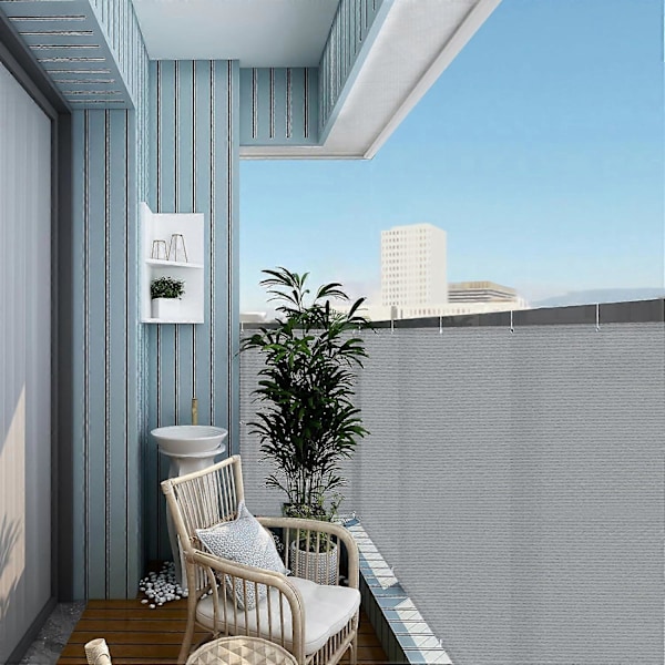 Privatskærm til havebalkon med UV-beskyttelse og bindebånd