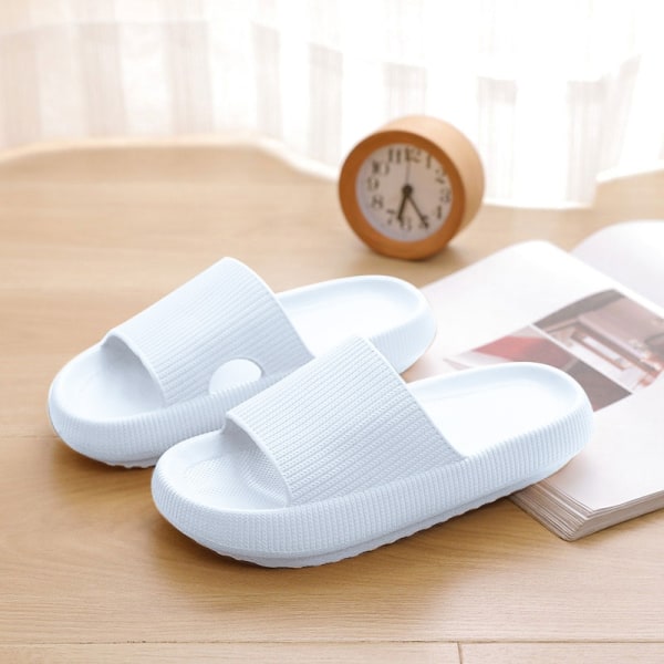 Badesandaler med tyk sål til hjemmet Indendørs Sandaler Sommer Skridsikre Flip-flops White 42-43