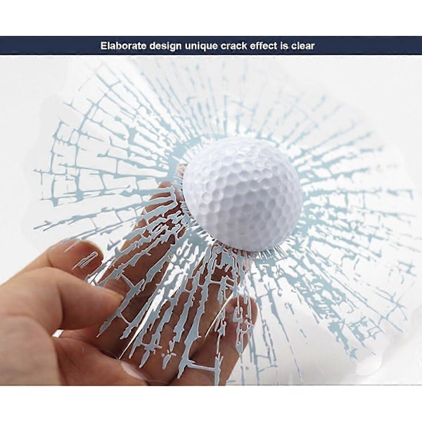 3D Simulation Golf/Baseball Knust Glas Bilrude Klistermærke Tredimensionel Tennis