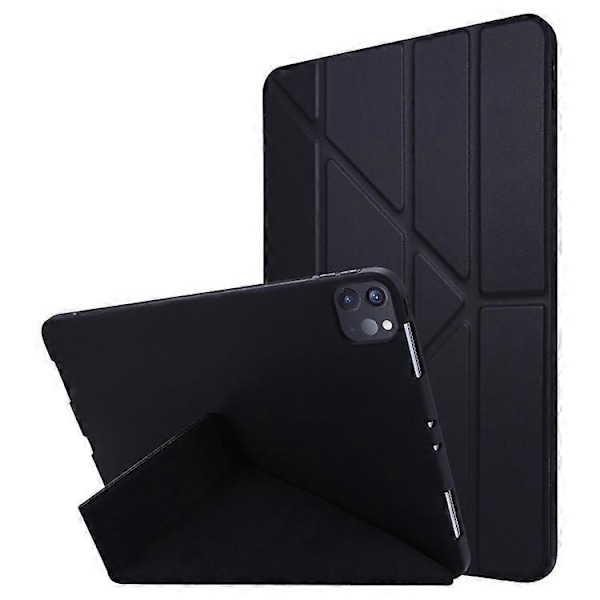 Kompatibelt Fodral för iPad Pro 13 (2024) Origami Ställ PU Läder+Silikon Tablet Skydd Black
