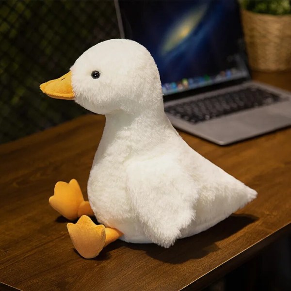 Stor størrelse Fluffy Duck Plysj Leker Sovepute Søt Dyr Utstoppet Svane Gås Plysj Dukker Gulvmatte Barn Jenter Bursdagsgave soft white duck 30cm