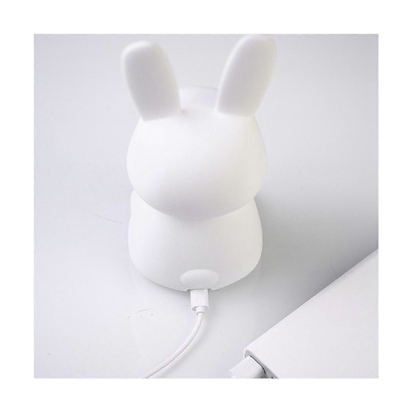 LED Natlampe Kanin Dyr Tegneserie Silikone Lampe Dæmpbar USB Genopladelig Børne Sovelampe L