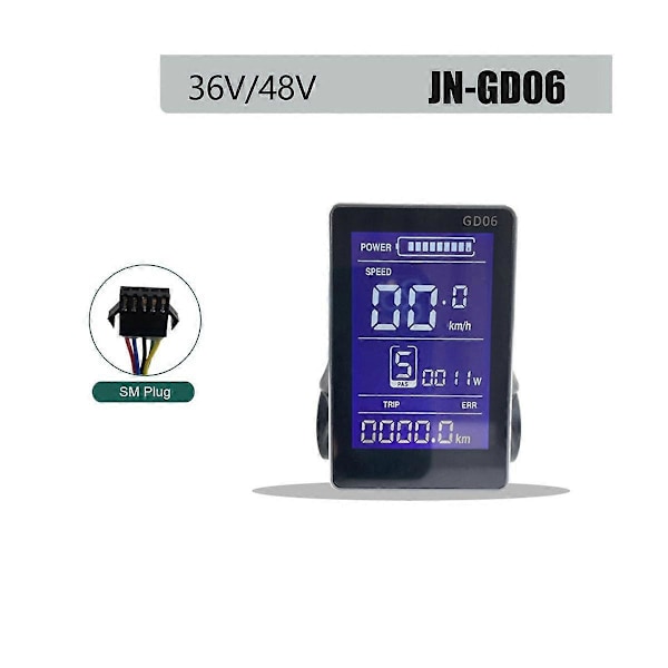 Ebike Display LCD GD06 Vertikal Skärm för JIANNUO Controller Elektrisk Scooter Navmotor Konvertering