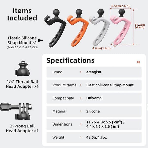 Mini Fleksibelt Justerbart Silikone Actionkamera, Kamerastativ K5P5 Gray