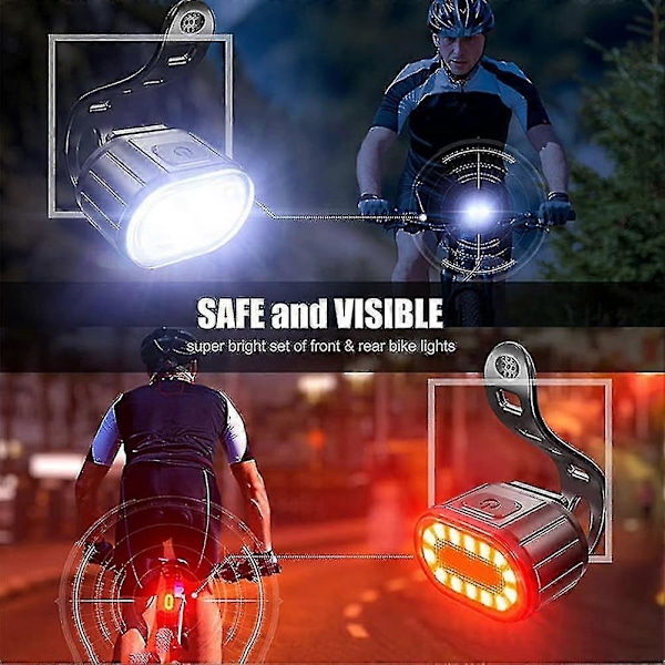Cykelbelysningsset, Ipx4 Vattentätt LED Cykelbelysningsset Cykelbelysning, USB Uppladdningsbar Cykelbelysning Fram Bakljusset Landsvägscykelbelysning, Cykelbelysningsset För Bi