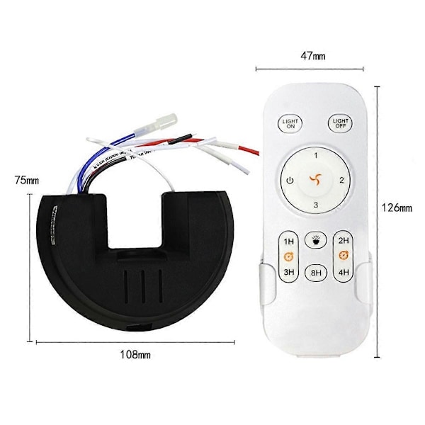 Universell Takfläkt Fjärrkontroll Kit Ersättning 3-Hastigheter & Timer