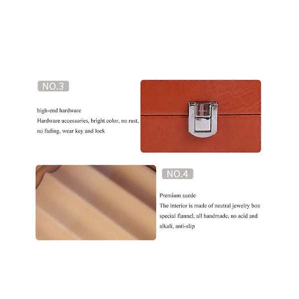 24 rum Træ Pen Display Opbevaringsboks Luksus 2-lags PU Pen Etui Fyldepen - Smykkeorganisator
