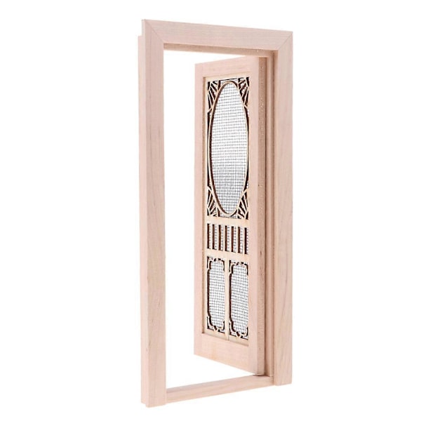 1:12 Miniatyr Möbel Ihålig Skärmdörr Trädörr DIY Tillbehör