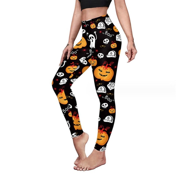 Naisten Halloween leggingsit Pumpkin Skull korkea vyötärö puku leggingsit style 11 L