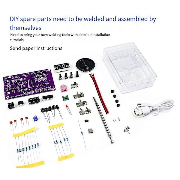 Ny -017B DIY FM Radio Elektronisk Kit Justerbar Frekvens 87-108MHz Digital Display DIY Lodding P