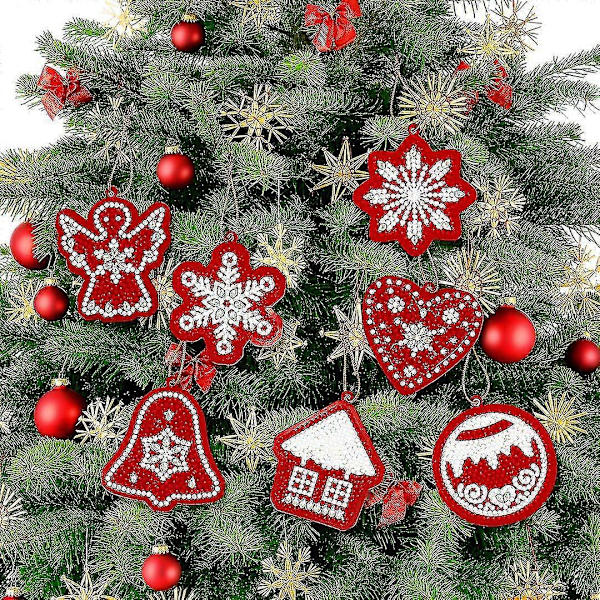 10 stk Diamantmaling Juleanheng, juleanheng | Juletrepynt | Jul | Christmas10pcs-red