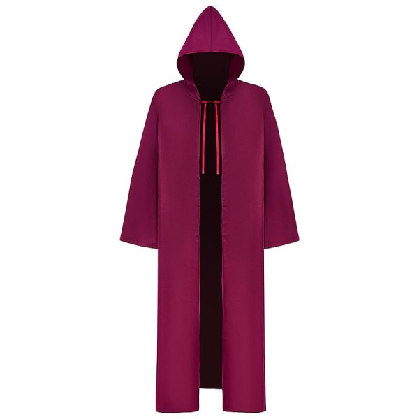 Halloween Kappe Cosplay Kostyme Star Wars Jedi Knight Cape Kappe Kostyme wine red S