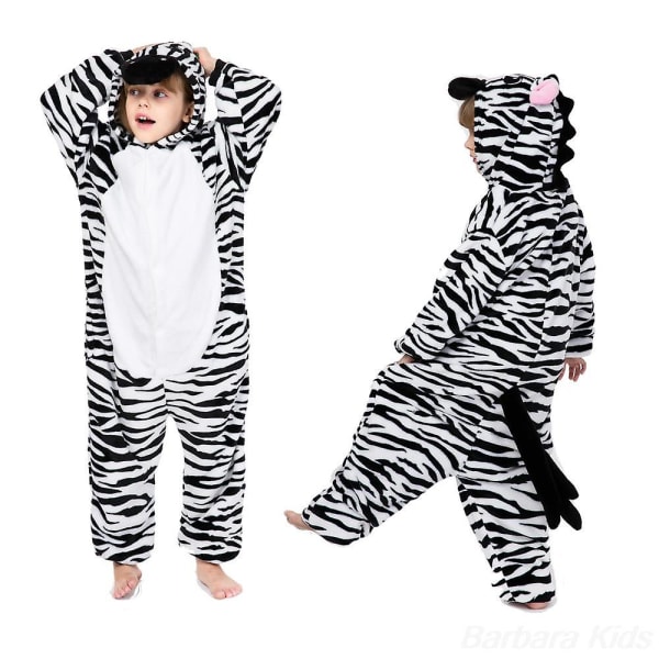 Barn Onesies Kigurumi För Barn Pijama Baby Pojke Flicka Hemmakläder Pyjamas Anime Cosplay Kostym Vinter Flanell Jumpsuit med Huva-a 125-140CM