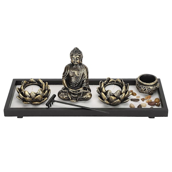 Zen Sandhage Bord Buddhistisk Kreativ Lysholder Håndverk Ornamenter Skrivebordsdekor