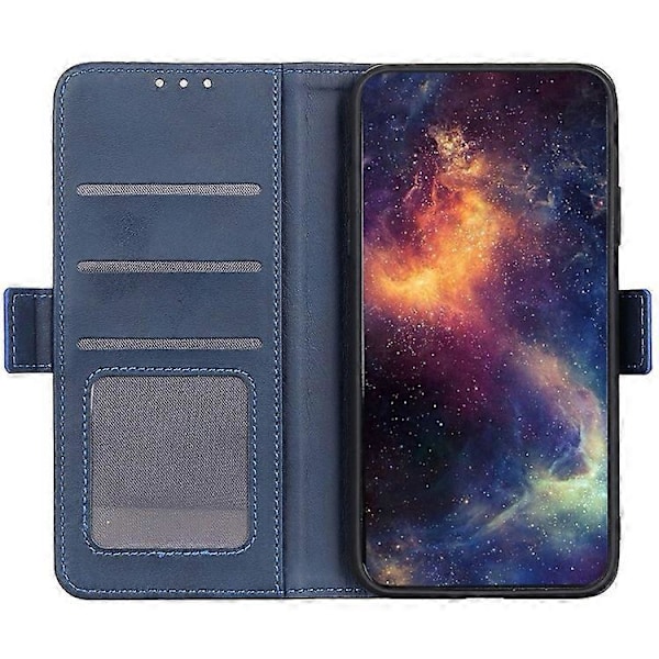 Kompatibel til Honor X7a 5G Ko Læder Tekstur Telefon Læder Cover Wallet Stand Telefon Etui Blue