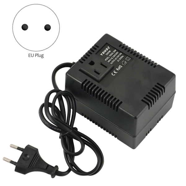 300W Spenningsomformer 220V Til 110V Transformator Spenningsomformer Reiseadapter EU Plugg