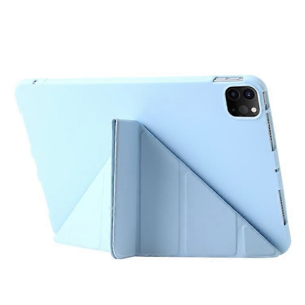 Kompatibel med iPad Pro 13 (2024) Deksel Origami Stativ Auto Sleep / Wake PU Lær+Silikon Nettbrettdeksel LightBlue