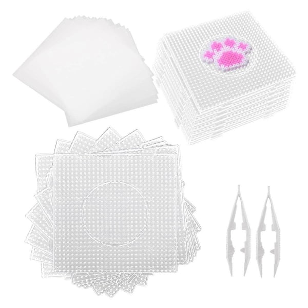 20 STK Store Sikkerhedsperleplader Firkantede Plastikperleplader 5mm Klare Sikkerhedsperleplader Plastik Me