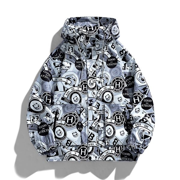 Herre efterår taktisk jakke lynlås sweatshirt udendørs hættejakke grey M(57.5-65KG)