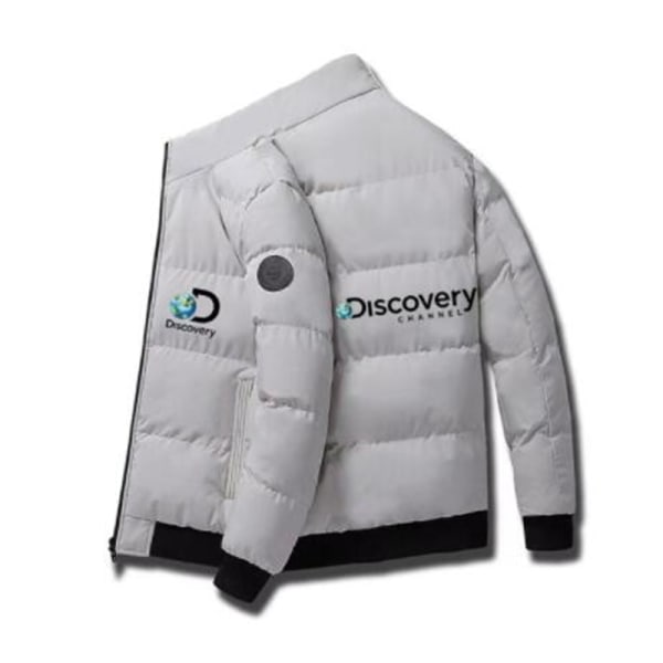 Vinterjakke for menn parkasjakke herre vindjakke fortykket varm herreparkas 02silver gray 4XL