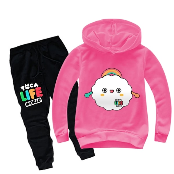 Toca Life World Huppari Housut 2kpl Set Lasten Sarjakuva Toca Boca Life World Printti Urheilupuku Vauvan Poikien Vaatteet Taaperotyttöjen Asut Ivory 150(11-12T)