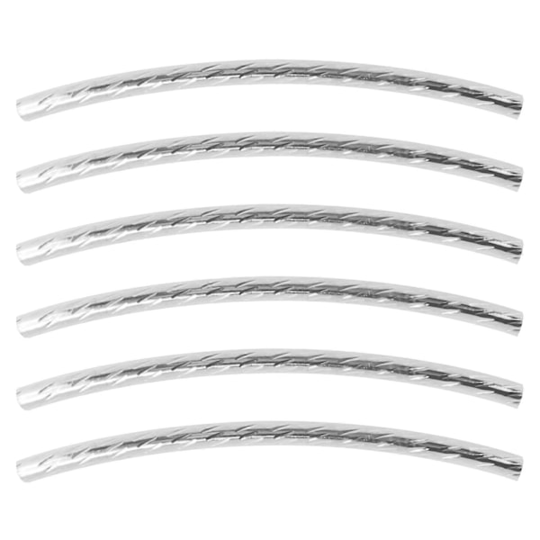 200 st Böjda Nudelrör Distanspärlor Lång Smidig Twist DIY Smyckestillbehör Silver