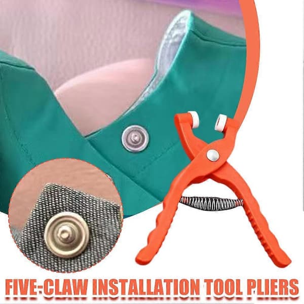 5-klo trykknap installationsværktøj - Plast+rustfrit stål, til jeansspænde Five Claw Tool