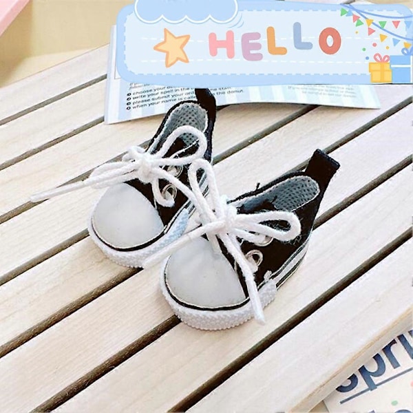 17cm Mini Plyschdockas Kläder Outfit Tillbehör För Korea Kpop Exo Labubu Idol Dockor Läderjacka Set Kläder Gåva 07 balck canva shoes