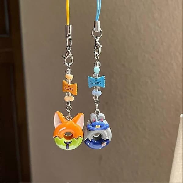 Zootopia Judy Nick Telefonrem Nøglering til Valentinsdag Gave H