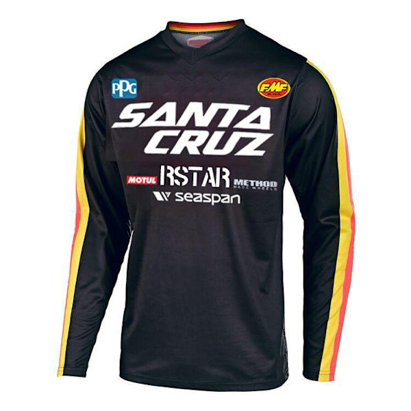 FOX sommer udendørs cykeltøj rund hals langærmet hurtigtørrende åndbar T-shirt black XS