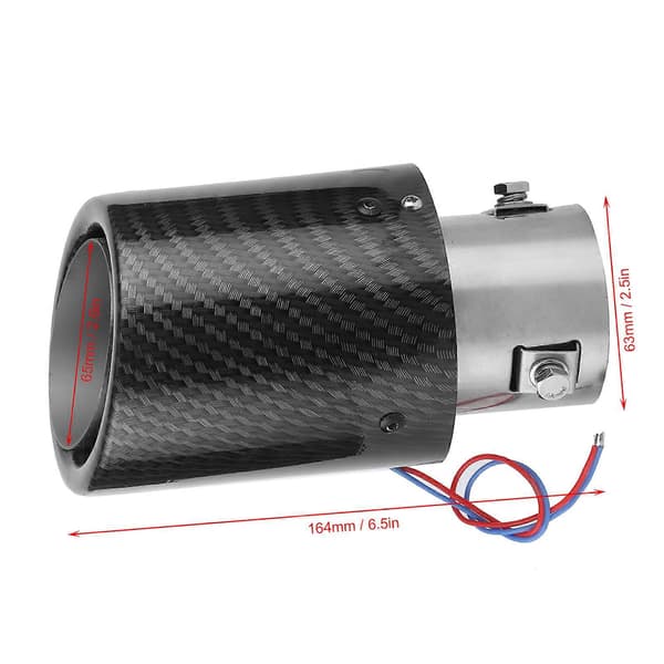 Eksosutblåsingstipp i karbonfiber med lysende LED-lys 1,4-2,5 tommer Universal Blått lys