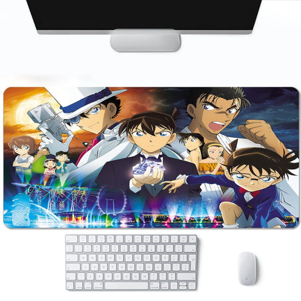 Anime Detective Conan Spillematte Tilbehør Gamer Full Gummi Musematte Teppe 2 mm tykt tastatur Skrivebordspute A17 300x800x2mm