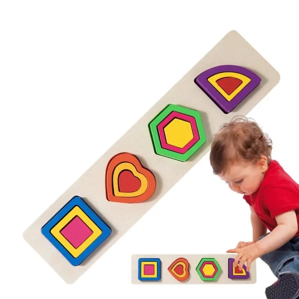 Muodonsovituspeli Puinen palapelilelu Interaktiivinen muotojen värilajittelupeli Montessori Oppiva koulutus-kehityslelu Heart Shape Puzzle