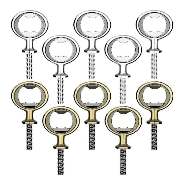 10 st Flasköppnare Blank DIY Ölflasköppnare Rostfritt Stål Platt Flasköppnare Insatser Kit Bi