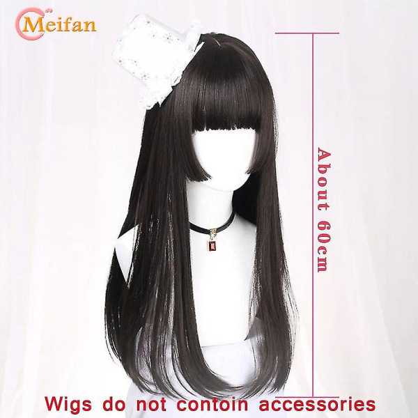 Meifan Lolita Long Straight Black Mixed White/blond Ombre Wi